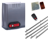 Σετ μοτέρ συρόμενης πόρτας DKC500 με 1 τηλεχειριστήριο, 5m μεταλλική κρεμαγιέρα και φωτοκύτταρα με ανακλαστήρα