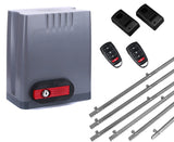 Σετ μοτέρ συρόμενης πόρτας DKC500 με 2 τηλεχειριστήρια, 6m μεταλλική κρεμαγιέρα και φωτοκύτταρα ενσύρματα