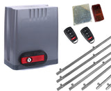 Σετ μοτέρ συρόμενης πόρτας DKC500 με 2 τηλεχειριστήρια, 7m μεταλλική κρεμαγιέρα και φωτοκύτταρα με ανακλαστήρα