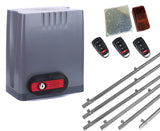 Σετ μοτέρ συρόμενης πόρτας DKC500 με 3 τηλεχειριστήρια, 6m μεταλλική κρεμαγιέρα και φωτοκύτταρα με ανακλαστήρα