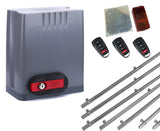 Σετ μοτέρ συρόμενης πόρτας DKC500 με 3 τηλεχειριστήρια, 7m μεταλλική κρεμαγιέρα και φωτοκύτταρα με ανακλαστήρα