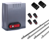 Σετ μοτέρ συρόμενης πόρτας DKC500 με 4 τηλεχειριστήρια, 4m μεταλλική κρεμαγιέρα και φωτοκύτταρα ενσύρματα