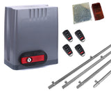 Σετ μοτέρ συρόμενης πόρτας DKC500 με 4 τηλεχειριστήρια, 4m μεταλλική κρεμαγιέρα και φωτοκύτταρα με ανακλαστήρα