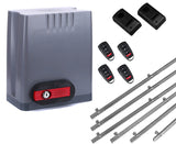 Σετ μοτέρ συρόμενης πόρτας DKC500 με 4 τηλεχειριστήρια, 6m μεταλλική κρεμαγιέρα και φωτοκύτταρα ενσύρματα