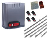 Σετ μοτέρ συρόμενης πόρτας DKC500 με 4 τηλεχειριστήρια, 6m μεταλλική κρεμαγιέρα και φωτοκύτταρα με ανακλαστήρα