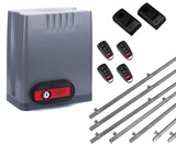 Σετ μοτέρ συρόμενης πόρτας DKC500 με 4 τηλεχειριστήρια, 7m μεταλλική κρεμαγιέρα και φωτοκύτταρα ενσύρματα