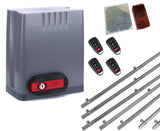 Σετ μοτέρ συρόμενης πόρτας DKC500 με 4 τηλεχειριστήρια, 7m μεταλλική κρεμαγιέρα και φωτοκύτταρα με ανακλαστήρα