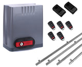 Σετ μοτέρ συρόμενης πόρτας DKC500 με 5 τηλεχειριστήρια, 4m μεταλλική κρεμαγιέρα και φωτοκύτταρα ενσύρματα