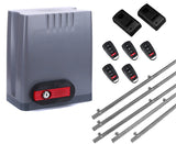 Σετ μοτέρ συρόμενης πόρτας DKC500 με 5 τηλεχειριστήρια, 5m μεταλλική κρεμαγιέρα και φωτοκύτταρα ενσύρματα