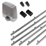 Σετ μοτέρ συρόμενης πόρτας MEKO-5 με 2 τηλεχειριστήρια, 6m μεταλλική κρεμαγιέρα και φωτοκύτταρα ενσύρματα