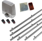 Σετ μοτέρ συρόμενης πόρτας MEKO-5 με 3 τηλεχειριστήρια, 6m μεταλλική κρεμαγιέρα και φωτοκύτταρα με ανακλαστήρα