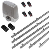 Σετ μοτέρ συρόμενης πόρτας MEKO-5 με 4 τηλεχειριστήρια, 6m μεταλλική κρεμαγιέρα και φωτοκύτταρα ενσύρματα