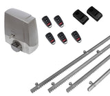 Σετ μοτέρ συρόμενης πόρτας MEKO-5 με 5 τηλεχειριστήρια, 4m μεταλλική κρεμαγιέρα και φωτοκύτταρα ενσύρματα