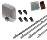 Σετ μοτέρ συρόμενης πόρτας MEKO-5 με 5 τηλεχειριστήρια, 4m μεταλλική κρεμαγιέρα και φωτοκύτταρα με ανακλαστήρα