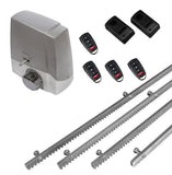 Σετ μοτέρ συρόμενης πόρτας MEKO-8 με 4 τηλεχειριστήρια, 4m μεταλλική κρεμαγιέρα και φωτοκύτταρα ενσύρματα