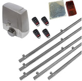 Σετ μοτέρ συρόμενης πόρτας MEKO-8 με 4 τηλεχειριστήρια, 5m μεταλλική κρεμαγιέρα και φωτοκύτταρα με ανακλαστήρα