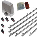 Σετ μοτέρ συρόμενης πόρτας MEKO-8 με 5 τηλεχειριστήρια, 6m μεταλλική κρεμαγιέρα και φωτοκύτταρα με ανακλαστήρα