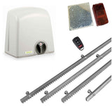 Σετ μοτέρ συρόμενης πόρτας PROTECO STRIKE-5 με 1 τηλεχειριστήριο, 4m μεταλλική κρεμαγιέρα και φωτοκύτταρα με ανακλαστήρα