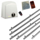 Σετ μοτέρ συρόμενης πόρτας PROTECO STRIKE-5 με 1 τηλεχειριστήριο, 6m μεταλλική κρεμαγιέρα και φωτοκύτταρα με ανακλαστήρα