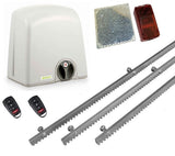 Σετ μοτέρ συρόμενης πόρτας PROTECO STRIKE-5 με 2 τηλεχειριστήρια, 3m μεταλλική κρεμαγιέρα και φωτοκύτταρα με ανακλαστήρα