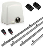 Σετ μοτέρ συρόμενης πόρτας PROTECO STRIKE-5 με 2 τηλεχειριστήρια, 4m μεταλλική κρεμαγιέρα και φωτοκύτταρα ενσύρματα