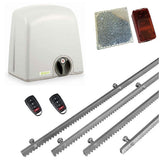 Σετ μοτέρ συρόμενης πόρτας PROTECO STRIKE-5 με 2 τηλεχειριστήρια, 4m μεταλλική κρεμαγιέρα και φωτοκύτταρα με ανακλαστήρα