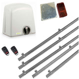 Σετ μοτέρ συρόμενης πόρτας PROTECO STRIKE-5 με 2 τηλεχειριστήρια, 5m μεταλλική κρεμαγιέρα και φωτοκύτταρα με ανακλαστήρα