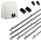 Σετ μοτέρ συρόμενης πόρτας PROTECO STRIKE-5 με 2 τηλεχειριστήρια, 6m μεταλλική κρεμαγιέρα και φωτοκύτταρα ενσύρματα