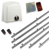 Σετ μοτέρ συρόμενης πόρτας PROTECO STRIKE-5 με 2 τηλεχειριστήρια, 6m μεταλλική κρεμαγιέρα και φωτοκύτταρα με ανακλαστήρα