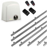 Σετ μοτέρ συρόμενης πόρτας PROTECO STRIKE-5 με 2 τηλεχειριστήρια, 7m μεταλλική κρεμαγιέρα και φωτοκύτταρα ενσύρματα