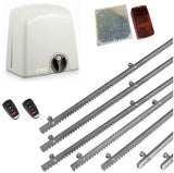 Σετ μοτέρ συρόμενης πόρτας PROTECO STRIKE-5 με 2 τηλεχειριστήρια, 7m μεταλλική κρεμαγιέρα και φωτοκύτταρα με ανακλαστήρα