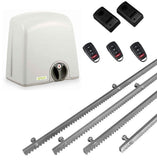 Σετ μοτέρ συρόμενης πόρτας PROTECO STRIKE-5 με 3 τηλεχειριστήρια, 4m μεταλλική κρεμαγιέρα και φωτοκύτταρα ενσύρματα