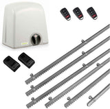 Σετ μοτέρ συρόμενης πόρτας PROTECO STRIKE-5 με 3 τηλεχειριστήρια, 6m μεταλλική κρεμαγιέρα και φωτοκύτταρα ενσύρματα