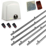 Σετ μοτέρ συρόμενης πόρτας PROTECO STRIKE-5 με 3 τηλεχειριστήρια, 6m μεταλλική κρεμαγιέρα και φωτοκύτταρα με ανακλαστήρα