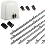 Σετ μοτέρ συρόμενης πόρτας PROTECO STRIKE-5 με 3 τηλεχειριστήρια, 7m μεταλλική κρεμαγιέρα και φωτοκύτταρα ενσύρματα