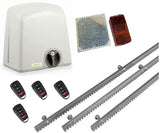 Σετ μοτέρ συρόμενης πόρτας PROTECO STRIKE-5 με 4 τηλεχειριστήρια, 3m μεταλλική κρεμαγιέρα και φωτοκύτταρα με ανακλαστήρα