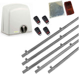 Σετ μοτέρ συρόμενης πόρτας PROTECO STRIKE-5 με 4 τηλεχειριστήρια, 5m μεταλλική κρεμαγιέρα και φωτοκύτταρα με ανακλαστήρα