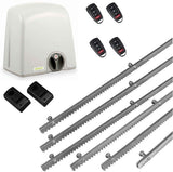 Σετ μοτέρ συρόμενης πόρτας PROTECO STRIKE-5 με 4 τηλεχειριστήρια, 6m μεταλλική κρεμαγιέρα και φωτοκύτταρα ενσύρματα