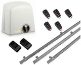 Σετ μοτέρ συρόμενης πόρτας PROTECO STRIKE-5 με 5 τηλεχειριστήρια, 3m μεταλλική κρεμαγιέρα και φωτοκύτταρα ενσύρματα