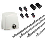 Σετ μοτέρ συρόμενης πόρτας PROTECO STRIKE-5 με 5 τηλεχειριστήρια, 4m μεταλλική κρεμαγιέρα και φωτοκύτταρα ενσύρματα