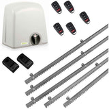 Σετ μοτέρ συρόμενης πόρτας PROTECO STRIKE-5 με 5 τηλεχειριστήρια, 5m μεταλλική κρεμαγιέρα και φωτοκύτταρα ενσύρματα