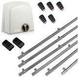 Σετ μοτέρ συρόμενης πόρτας PROTECO STRIKE-5 με 5 τηλεχειριστήρια, 6m μεταλλική κρεμαγιέρα και φωτοκύτταρα ενσύρματα