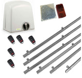 Σετ μοτέρ συρόμενης πόρτας PROTECO STRIKE-5 με 5 τηλεχειριστήρια, 6m μεταλλική κρεμαγιέρα και φωτοκύτταρα με ανακλαστήρα