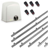 Σετ μοτέρ συρόμενης πόρτας PROTECO STRIKE-5 με 5 τηλεχειριστήρια και 7m μεταλλική κρεμαγιέρα