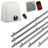 Σετ μοτέρ συρόμενης πόρτας PROTECO STRIKE-8 με 1 τηλεχειριστήριο, 6m μεταλλική κρεμαγιέρα και φωτοκύτταρα με ανακλαστήρα