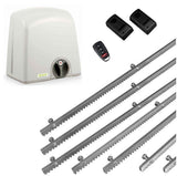 Σετ μοτέρ συρόμενης πόρτας PROTECO STRIKE-8 με 1 τηλεχειριστήριο, 7m μεταλλική κρεμαγιέρα και φωτοκύτταρα ενσύρματα