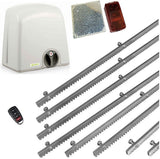 Σετ μοτέρ συρόμενης πόρτας PROTECO STRIKE-8 με 1 τηλεχειριστήριο, 8m μεταλλική κρεμαγιέρα και φωτοκύτταρα με ανακλαστήρα