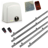 Σετ μοτέρ συρόμενης πόρτας PROTECO STRIKE-8 με 2 τηλεχειριστήρια, 5m μεταλλική κρεμαγιέρα και φωτοκύτταρα με ανακλαστήρα