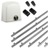 Σετ μοτέρ συρόμενης πόρτας PROTECO STRIKE-8 με 2 τηλεχειριστήρια, 7m μεταλλική κρεμαγιέρα και φωτοκύτταρα ενσύρματα