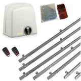 Σετ μοτέρ συρόμενης πόρτας PROTECO STRIKE-8 με 2 τηλεχειριστήρια, 7m μεταλλική κρεμαγιέρα και φωτοκύτταρα με ανακλαστήρα